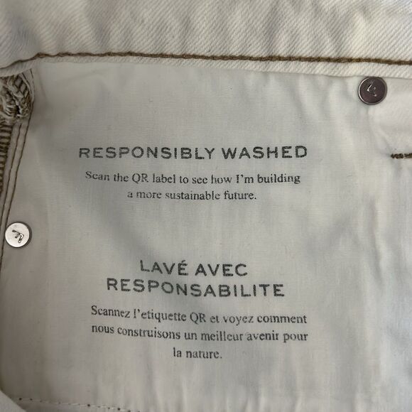 Frame Denim Le Slouch Bermuda Jean Shorts Ecru Size 27 - Picture 6 of 13